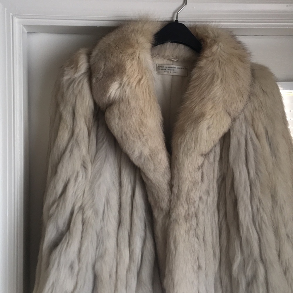 Blue fox fur coat- vintage